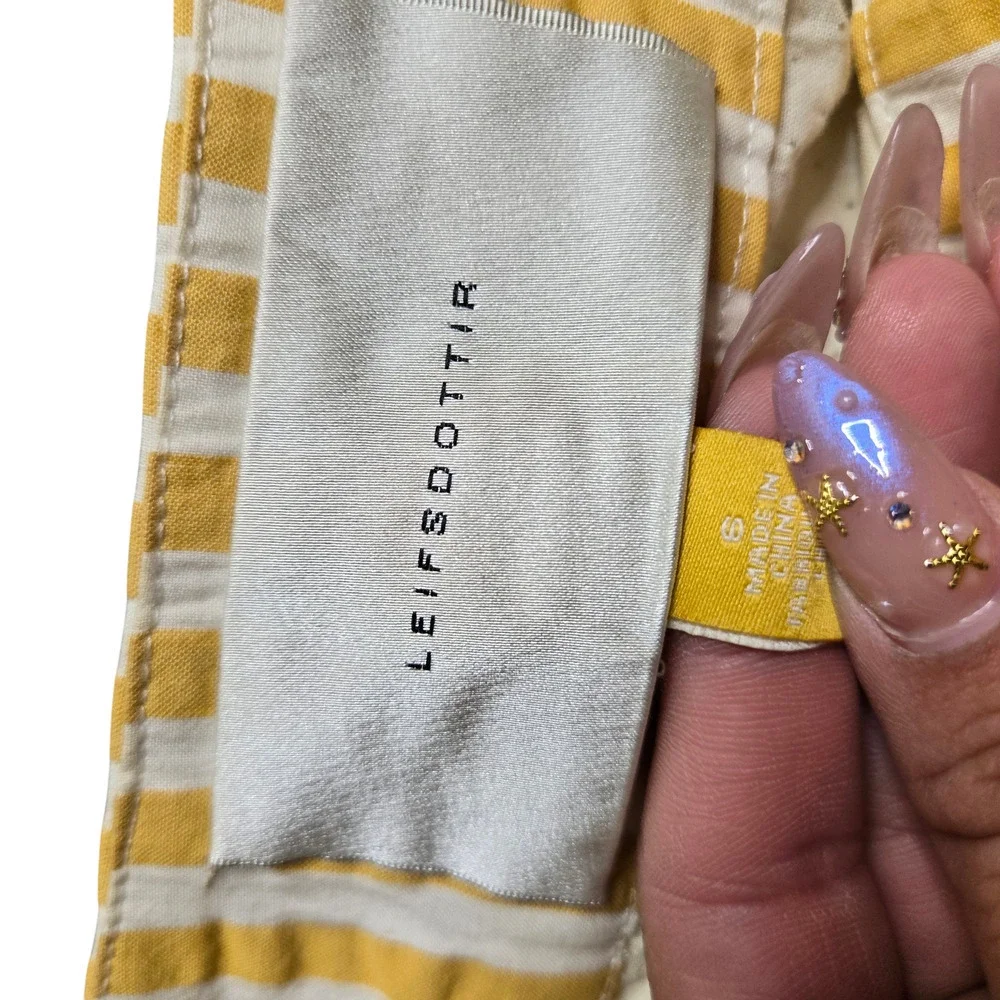 Anthropologie Leifsdottir Striped Yellow Skirt Size: 6